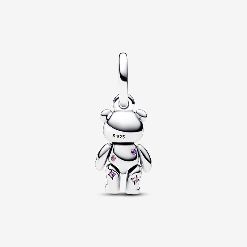 ZURWTCH Movable Teddy Bear Dangle Charm Fit Women Bracelet Necklaces Fashion Gifts 925 Sterling Silver DIY Jewelry - Image 2